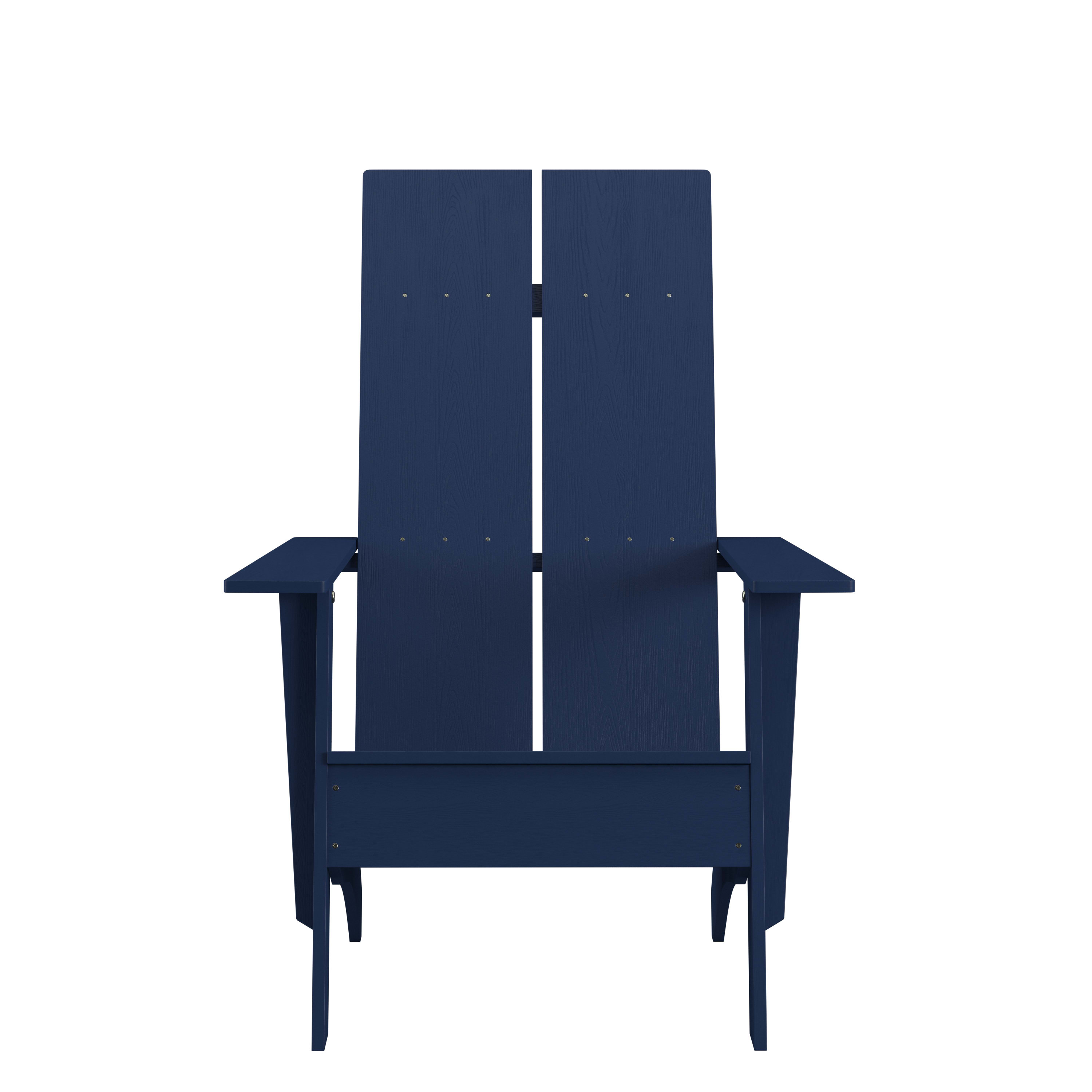Merrick Lane Set of 2 Piedmont Modern All-Weather Poly Resin Wood Adirondack Chairs